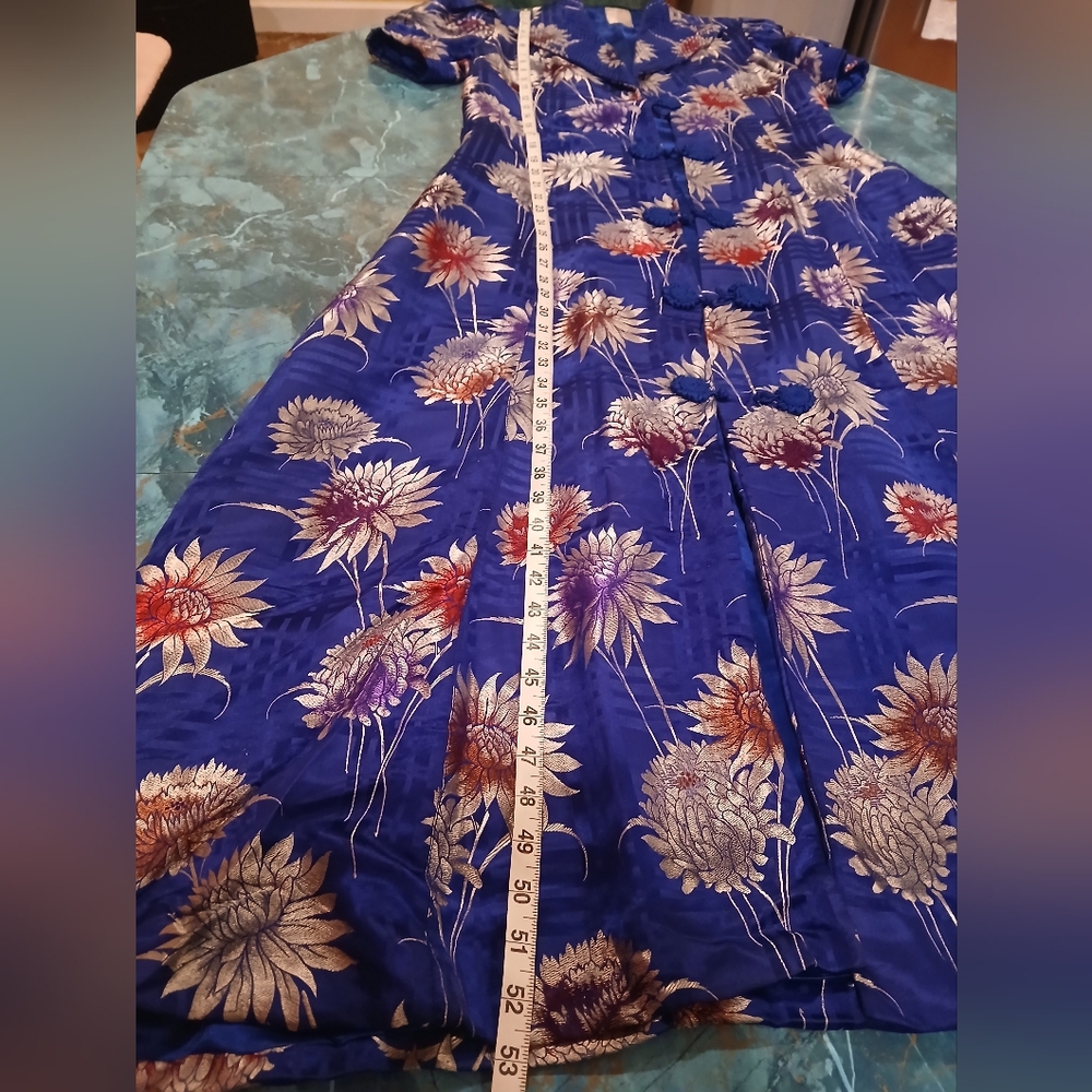 1930s Brilliant Cobalt Blue Silk Movie Star Dressing Gown - Picture 11 of 15